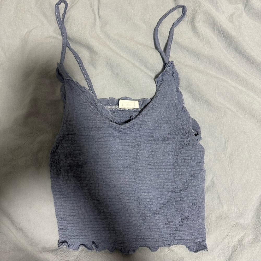 Blue textured/fringe Cotton On tank top